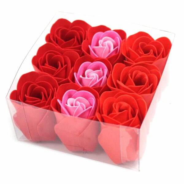 Set of 9 Soap Flowers - Red Roses - Image 3