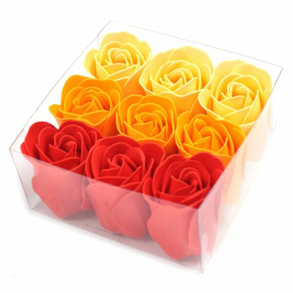 Set of 9 Soap Flower Box - Peach Roses - Image 4