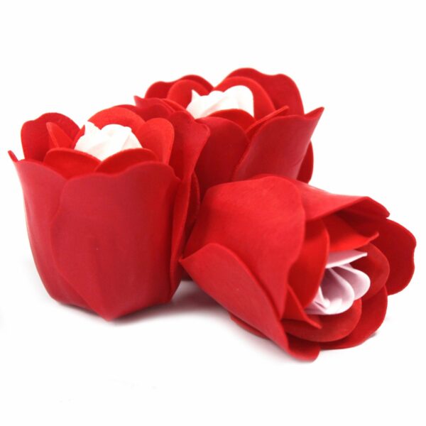 Set of 3 Soap Flower Heart Box - Red Roses - Image 4