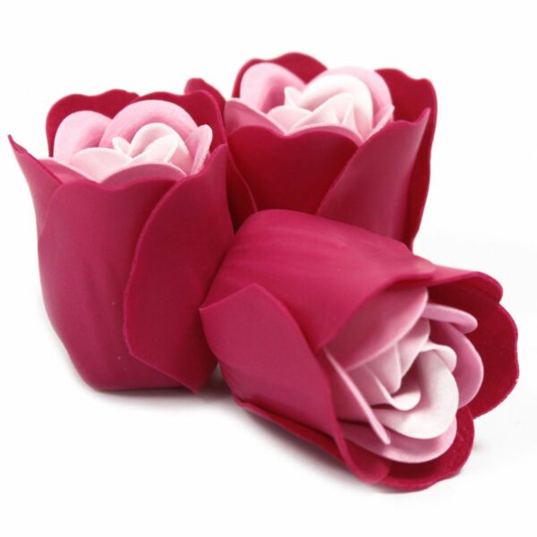 Set of 3 Soap Flower Heart Box - Pink Roses - Image 3