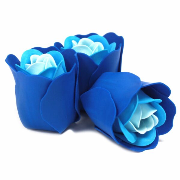 Set of 3 Soap Flower Heart Box - Blue Wedding Roses - Image 3