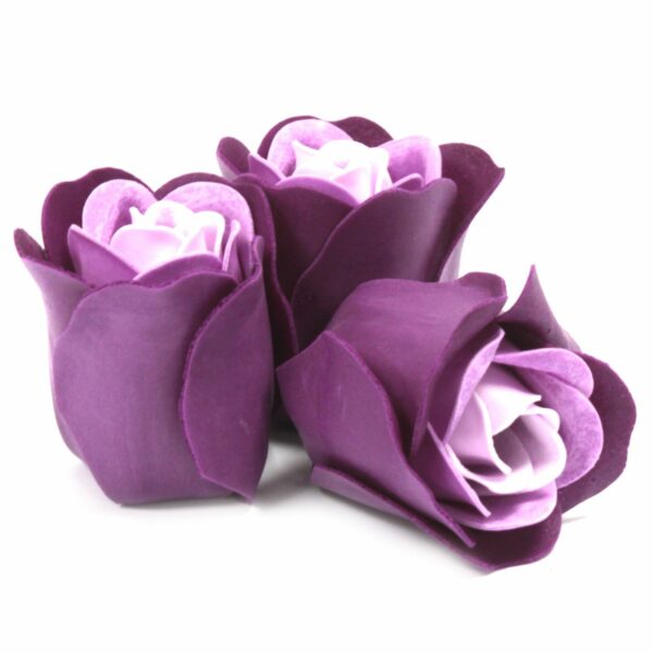 Set of 3 Soap Flower Heart Box - Lavender Roses - Image 5