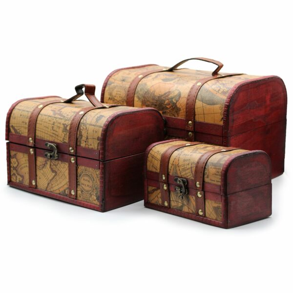 Old Map Chest - Set of 3 - Image 3