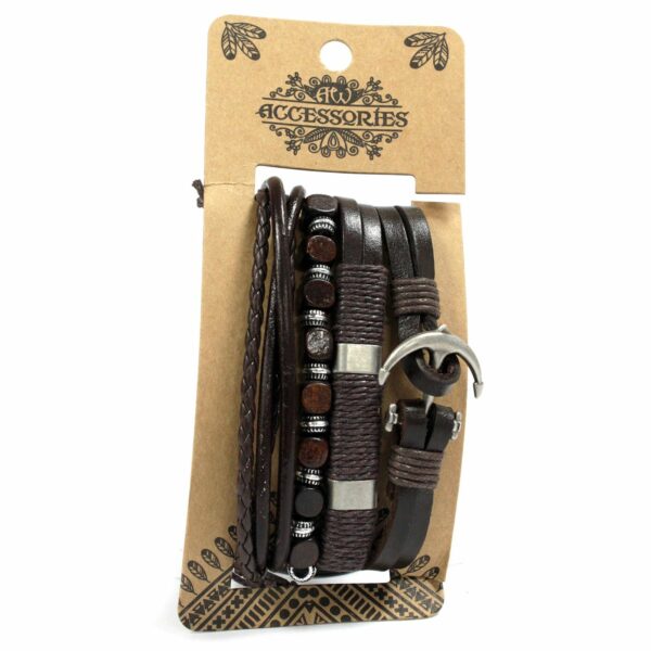 Mens Bracelet Sets - Metal & Leather (asst) - Image 5