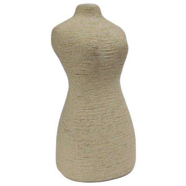 Natural Jewellery Display - Mannequin on Wooden Stand - Cream - Image 2