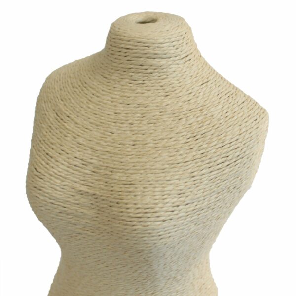 Natural Jewellery Display - Mannequin on Wooden Stand - Cream - Image 5