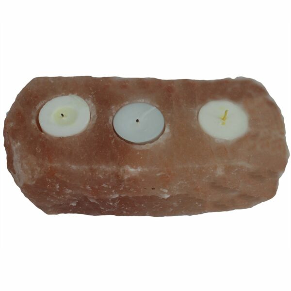 Natural Salt Candle Holder - 3 holes - Image 3