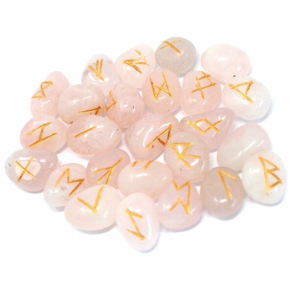 Runes Stone Set in Pouch  - Rose Quartz - Image 3