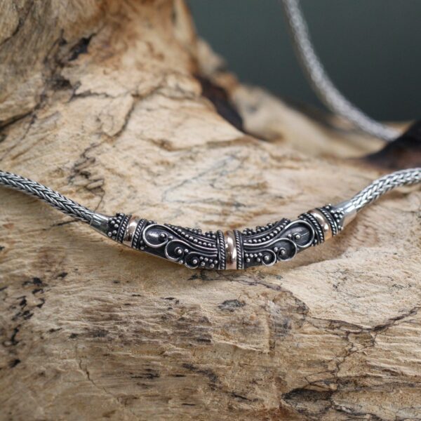 Silver & Gold Necklace - Tribal - Image 4