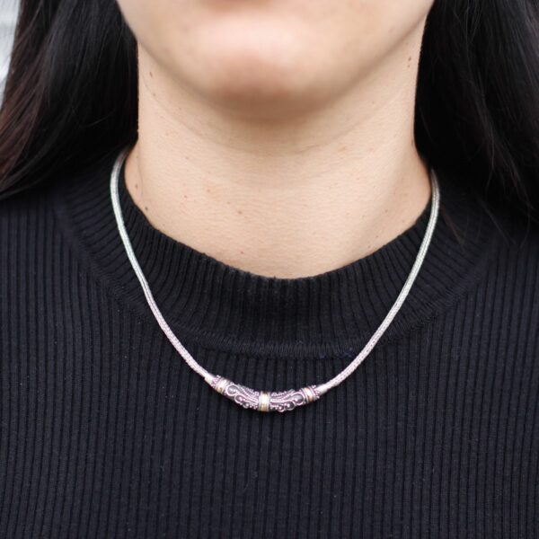 Silver & Gold Necklace - Tribal - Image 6
