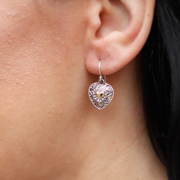 Silver & Gold Earring - Mandala Hearts - Image 7