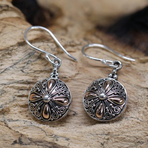 Silver & Gold Earring - Classic Round - Image 5