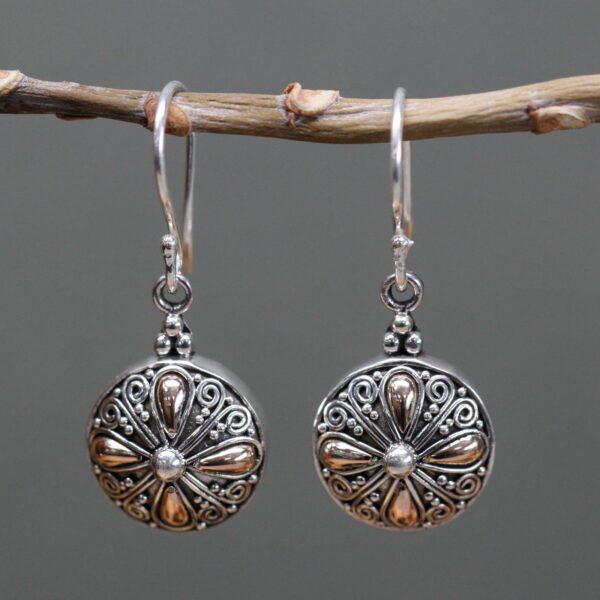 Silver & Gold Earring - Classic Round - Image 6