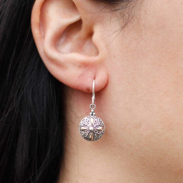 Silver & Gold Earring - Classic Round - Image 7