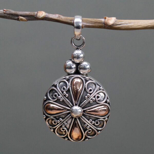 Silver & Gold Pendant - Classic Round - Image 5