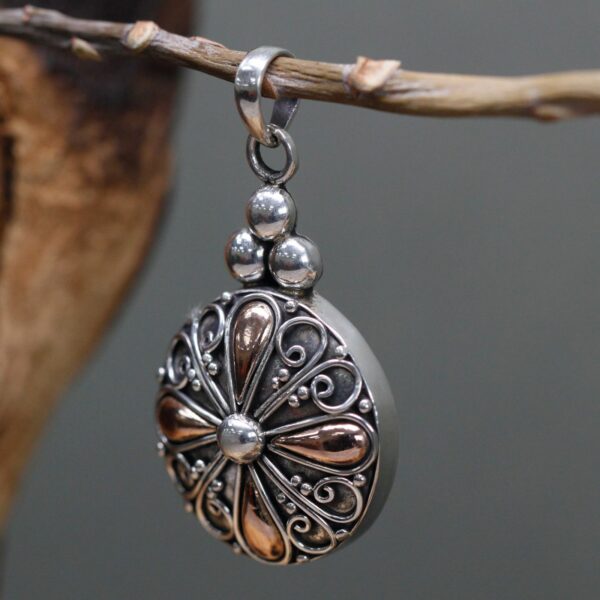 Silver & Gold Pendant - Classic Round - Image 6