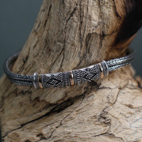 Silver & Gold Bracelet - Unisex Single Chain - Image 5