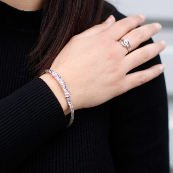 Silver & Gold Bracelet - Unisex Single Chain - Image 6