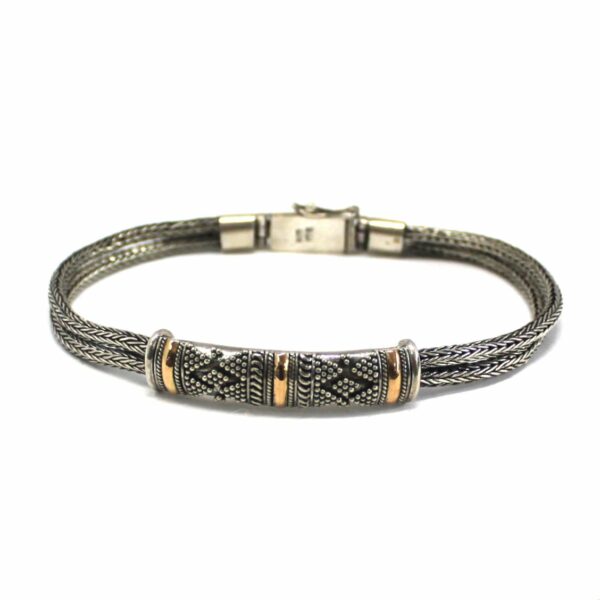 Silver & Gold Bracelet - Unisex Single Chain - Image 9
