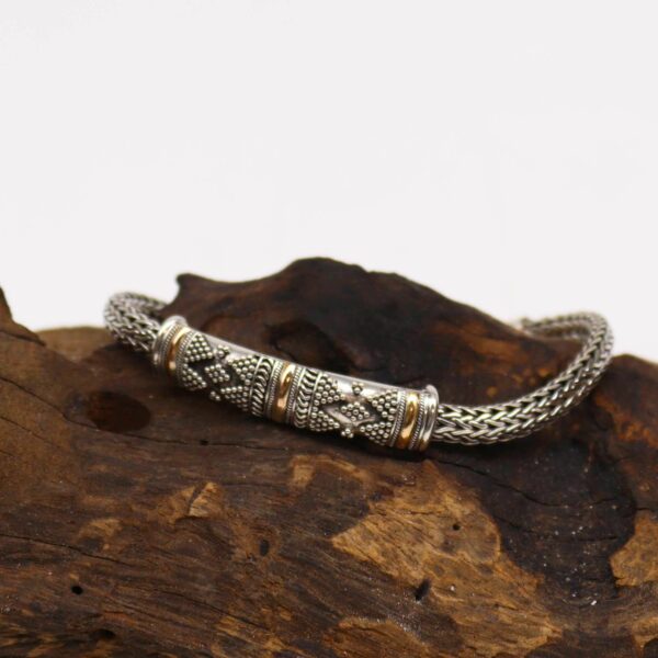 Silver & Gold Bracelet - Unisex Single Chain - Image 12