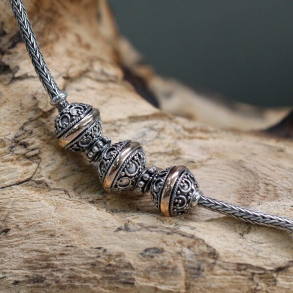 Silver & Gold Necklace -Tri - Image 4