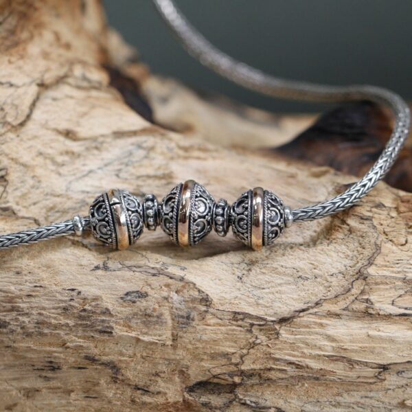 Silver & Gold Necklace -Tri - Image 5
