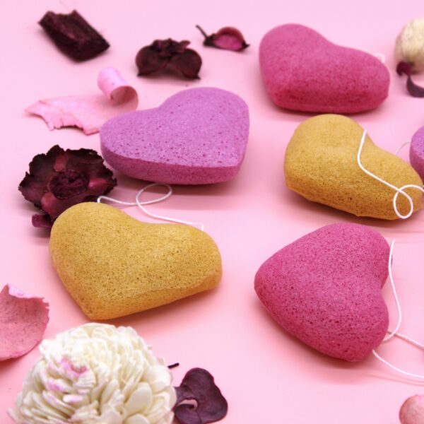 Konjac Heart Sponge - Rose - Image 9