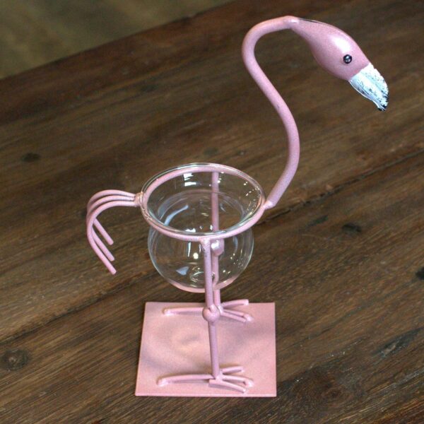 Hydroponic Home Décor - Pink Metal Flamingo Des 2 - Image 4