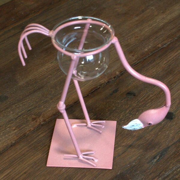Hydroponic Home Décor - Pink Metal Flamingo Des 3 - Image 4