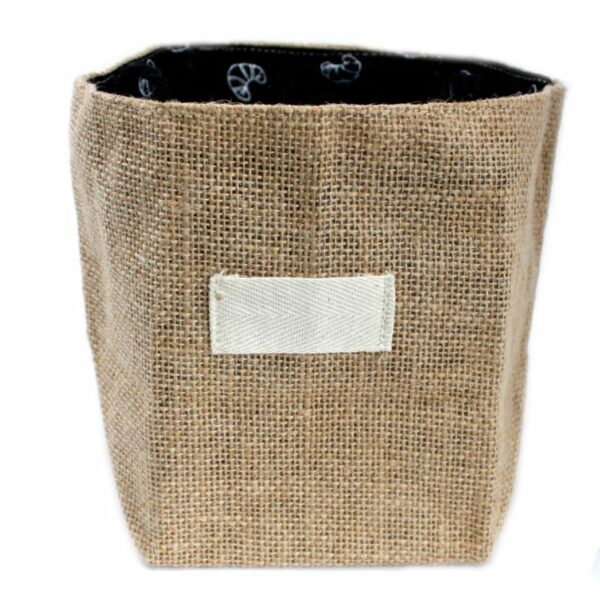 Natural Jute Cotton Gift Bag - Black Lining - Large - Image 5