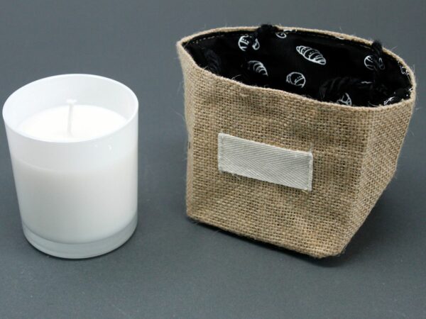 Natural Jute Cotton Gift Bag - Black Lining - Medium - Image 2
