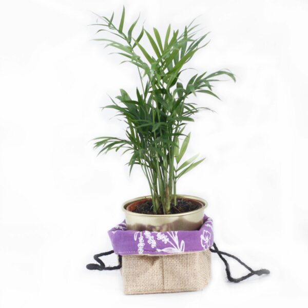 Natural Jute Cotton Gift Bag - Lavender Lining - Medium - Image 6