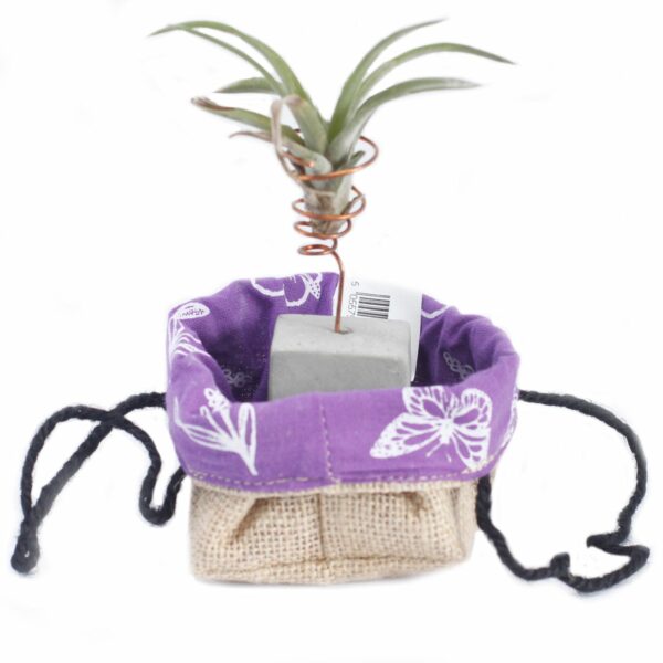 Natural Jute Cotton Gift Bag - Lavender Lining - Small - Image 6