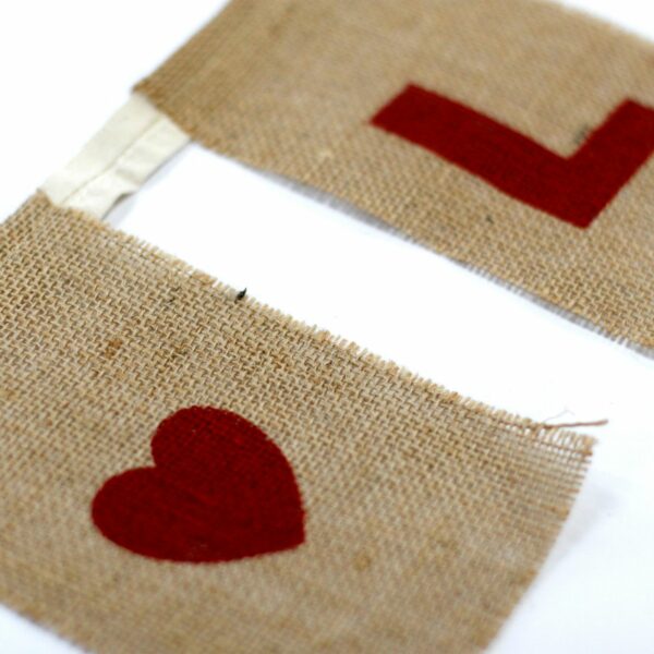 Natural Bunting  I LOVE YOU (large with hearts) - Image 4