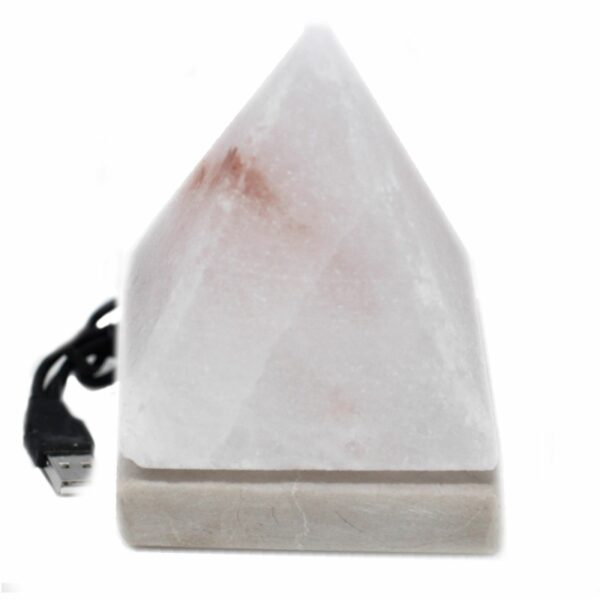 Quality USB Pyramid WHITE Salt Lamp - 9 cm (multi) - Image 2