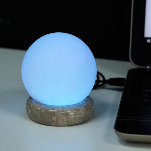 Quality USB Ball WHITE Salt Lamp - 9 cm (multi) - Image 2