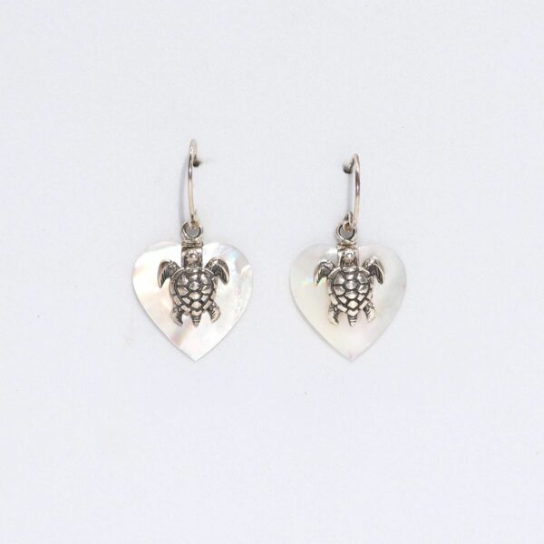 Shell & Silver Earrings - Sea Turtle - MOP - Image 6
