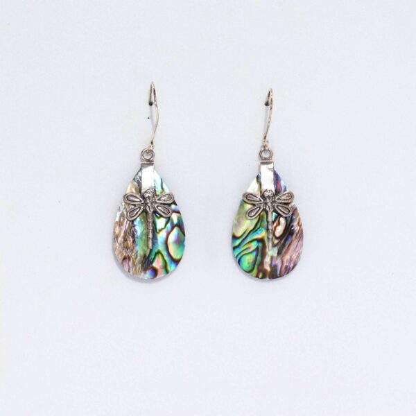 Shell & Silver Earrings - Dragonflies - Abalone - Image 6