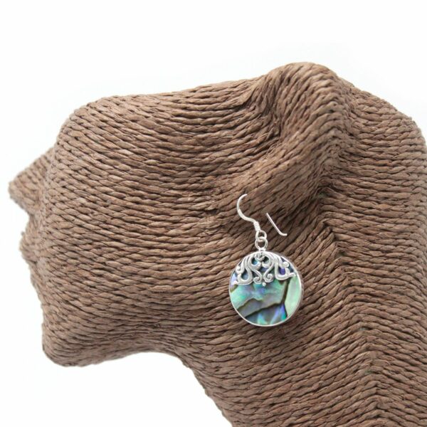 Shell & Silver Earrings - Classic Disc - Abalone - Image 5