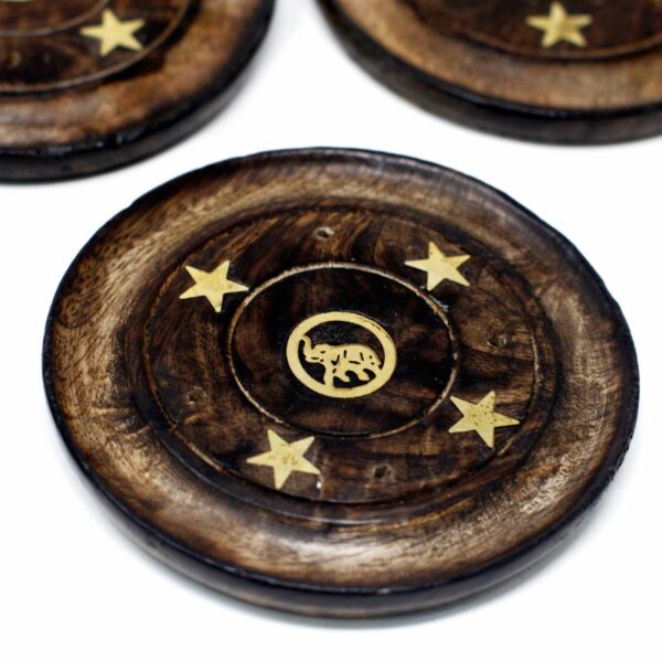 Mango Wood Disc 10cm (Cone & Incense) - Image 2