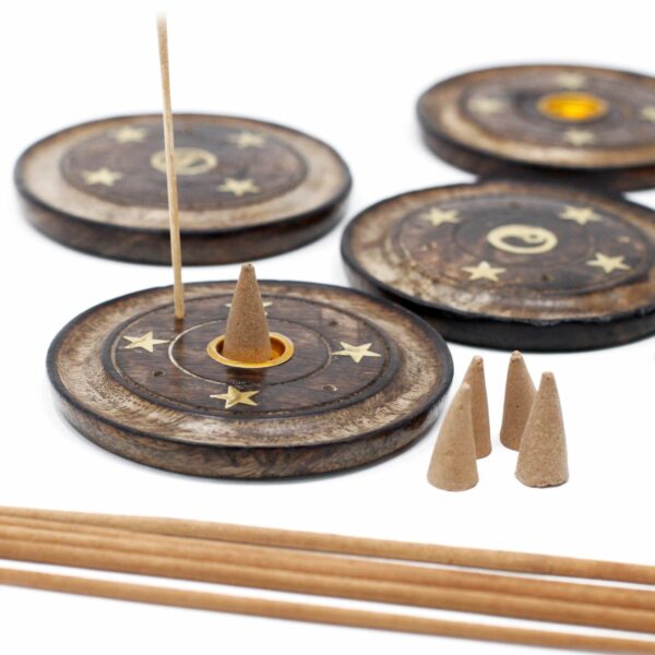 Mango Wood Disc 10cm (Cone & Incense) - Image 3