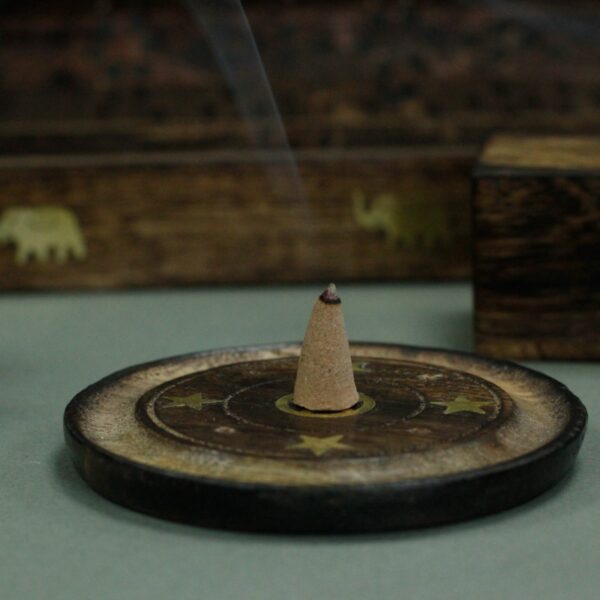 Mango Wood Disc 10cm (Cone & Incense) - Image 7