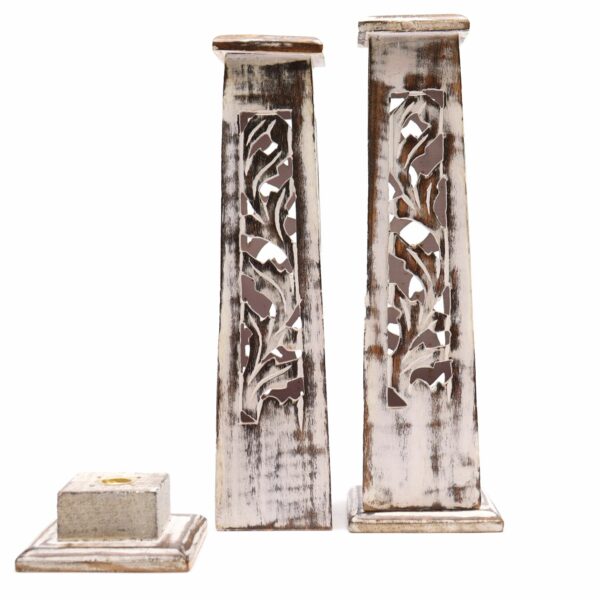 Tapered Incense Tower Washed Des2 - Mango Wood - Image 4