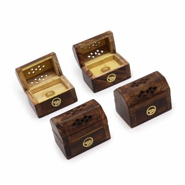 Mini Incense Cone Smoke Box - Mango Wood - Image 4