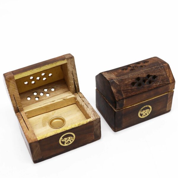 Mini Incense Cone Smoke Box - Mango Wood - Image 5