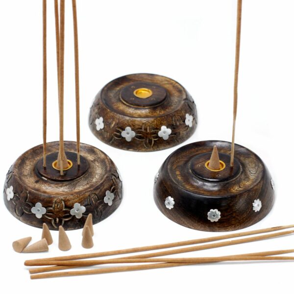 Cone & Stick Burner- Asst Design - Mango Wood - Image 2