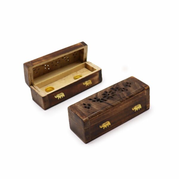 Incense Cone Smoke Box 6" - Mango Wood - Image 4