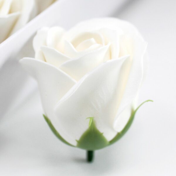 Craft Soap Flowers - Med Rose - White - Image 2