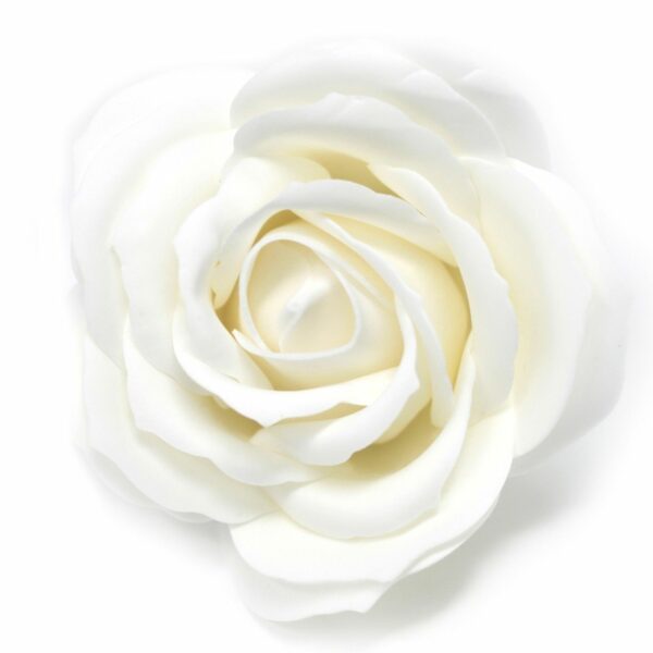 Craft Soap Flowers - Lrg Rose - White - Image 2