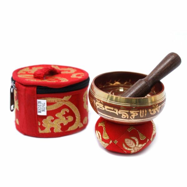 Mini Singing Bowl Gift Set - Red - Image 2